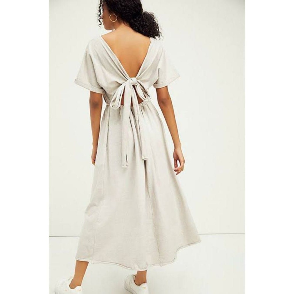 Free People- Sorrento Midi Dress (Stone) NWT, Size XS